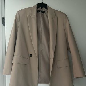 ZARA OVERSIZED BLAZER IN TAN NEVER WORN